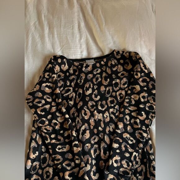 Chicos Leopard Print Sweater with bead embellishment - Picture 4 of 7